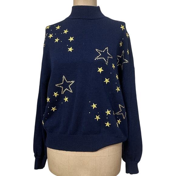 St. John Turtleneck Vintage Shooting Star Embroidered - Picture 4 of 7